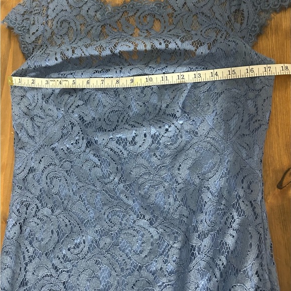 Tadashi Shoji Periwinkle Blue Lace Maxi Gown Fit & Flare Size 10 Wedding Formal - Picture 8 of 12